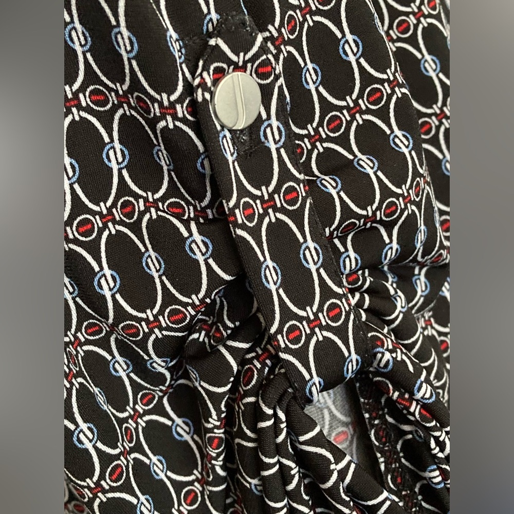 Large Top Work Top Church Blouse Jones New York Red White Blue Top Size Large - Picture 7 of 8